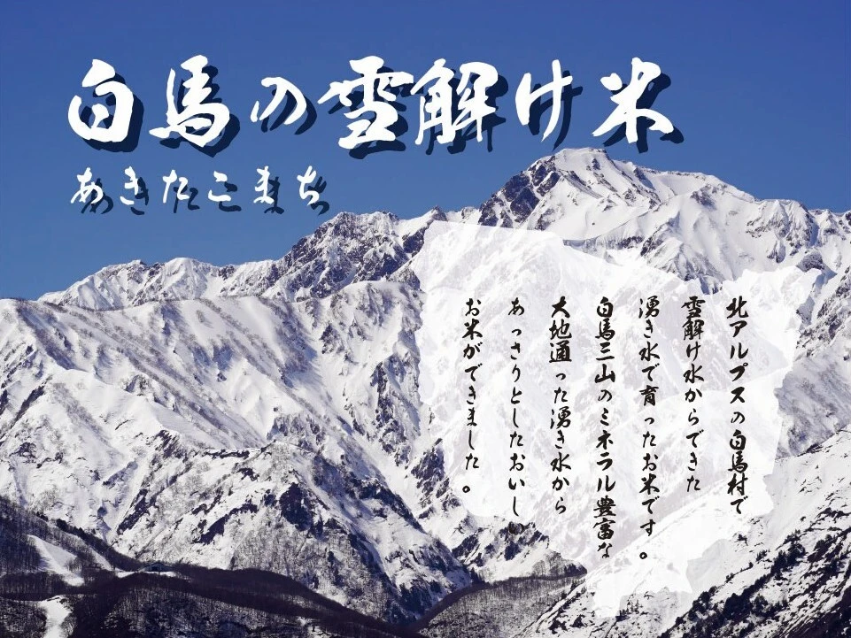 雪解けの恵み、白馬の極上あきたこまち！